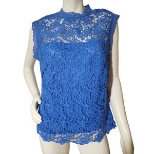 Nanette Lepore Lace Blouse – Blue – Size Large